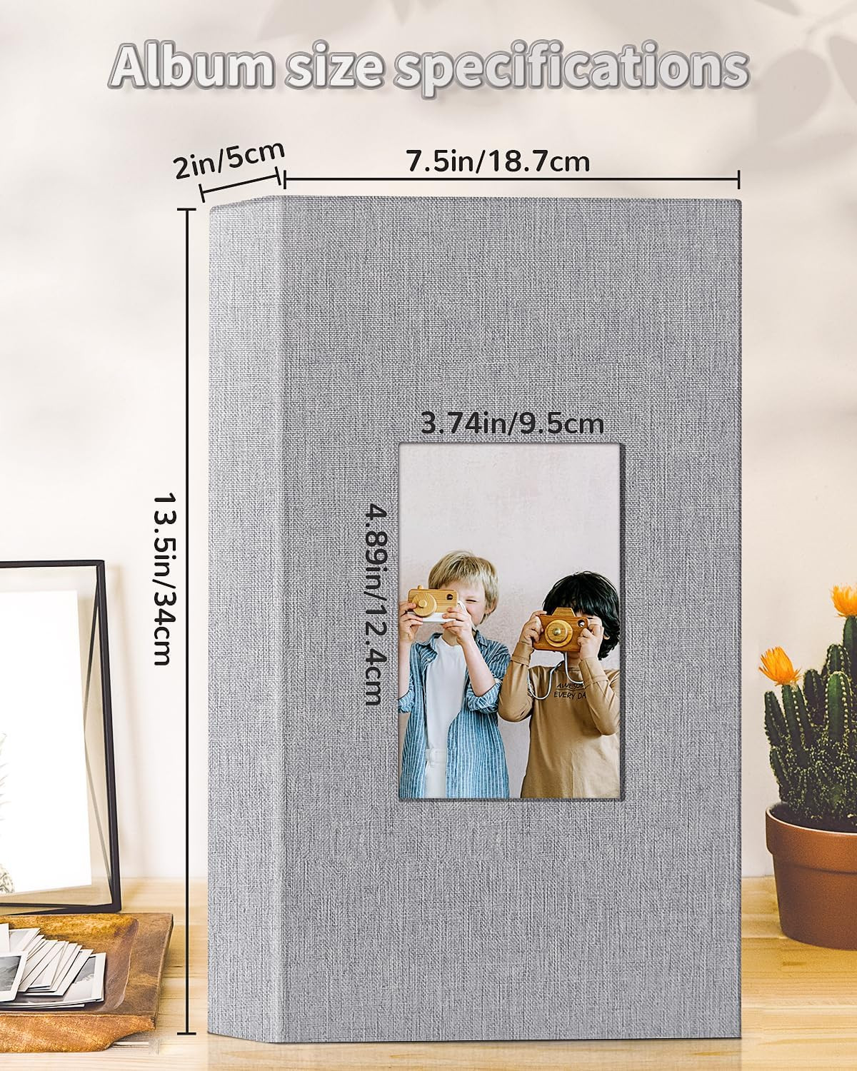 Photo Album 4X6 with 300 Pockets,Slip-In Picture Albums,Linen Cover Memory Book 