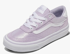 Vans Girls Brooklyn Ls Shoe, Foil Suede, evening haze Size 3