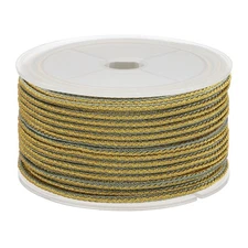 15 Yards x 2.5 mm Braided Cord, Metallic Bracelet Knotting Khaki Green