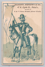 Barrett, Nephews & Co. Dyeing Cleaners Philadelphia Trade Card Don Quixote Horse