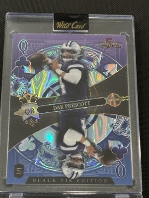 Dak Prescott 1/1 Blue Mirror Case Hit Cowboys Color Match Wild Card One Of One