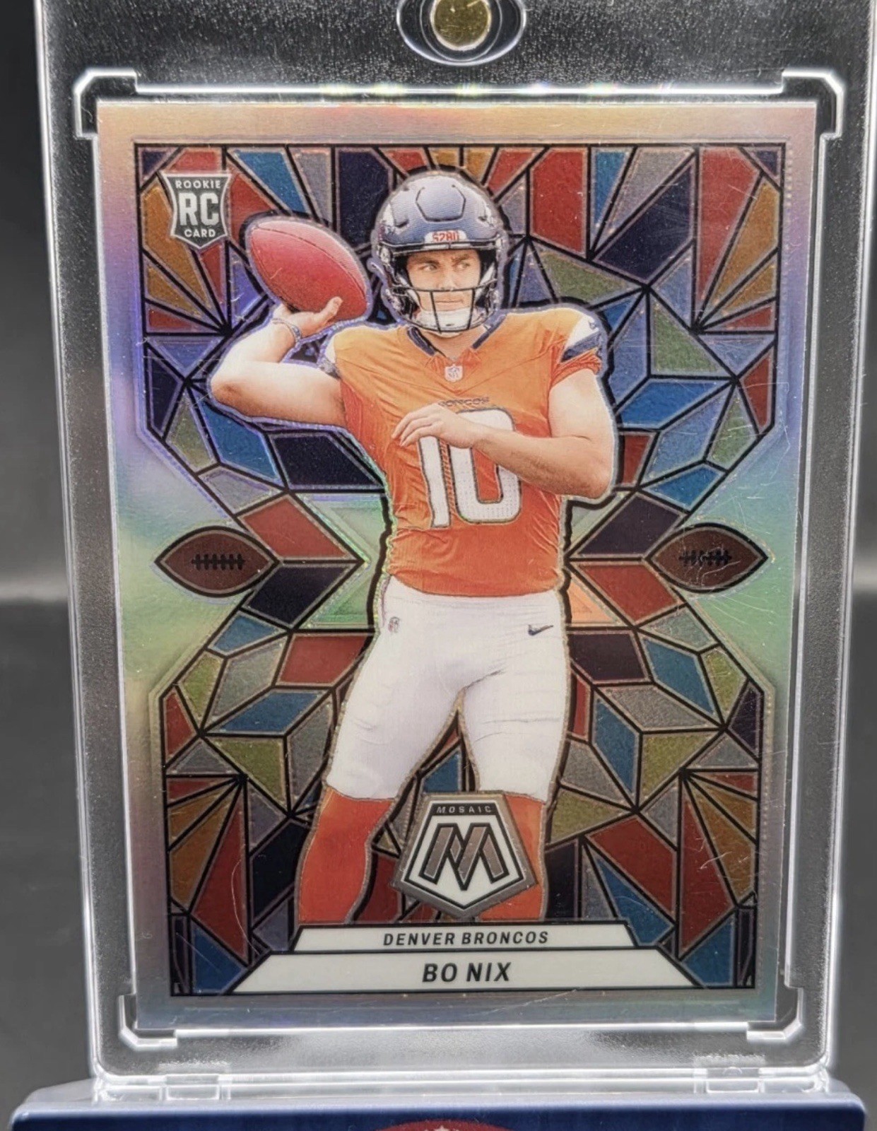 2024 Panini Mosaic Bo Nix Stained Glass Prizm SSP Case Hit SG-19 Rookie RARE🔥