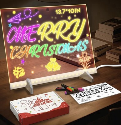 LED Drawing Board -13.7'' X 10'' Doodle Glow Board - New