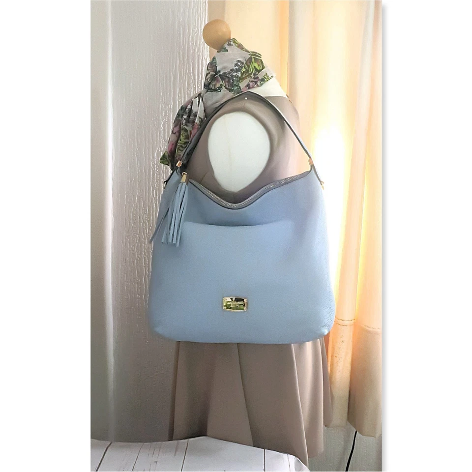 MICHAEL KORS Shoulder Crossbody Grab Bag NWT! Large BEDFORD Top Zip Blue Leather - Image 3 of 4