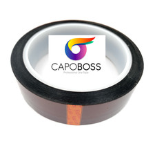 High Temp Kapton Tape, Heat Resistant Tape, Masking Tape, 1" x 33M x 2 MIL