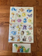 Learning Wooden Peg Puzzles For Toddlers 2-4yrs Educational Animals Toys Chivao