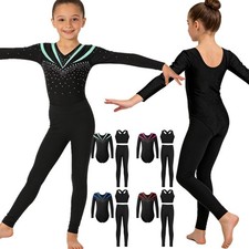 Girls Ballet Leotard with Vest Pant Gym Training Suit Figure Ice Skating Costume