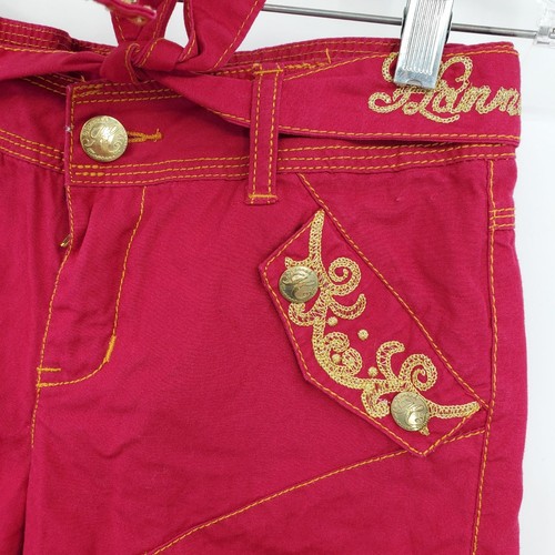 Pantaloncini da bambina vintage Hannah Montana ricamati farfalla Y2K taglia 10 - Foto 5 di 5