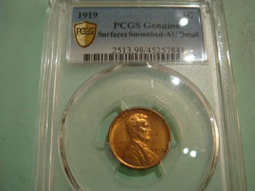 Nice PCGS 1919 P Lincoln Cent AU Details Surfaces Smoothed