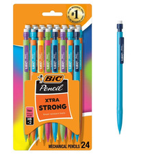 BIC Xtra Strong Mechanical Pencils, 0.9mm Thick Point, With Erasers, 24 Count