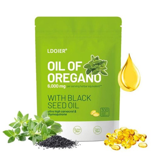 300pcs Oil of Oregano with Carvacrol  Black Seed Oil Natural Immune Support - Photo 5/11