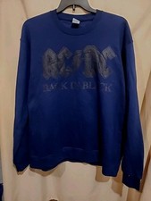 AC/DC Back In Black Album Blue Crewneck Sweatshirt Mens XL Hard Rock N Roll
