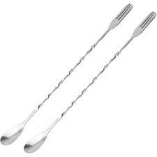 Cocktail Mixing Spoon Bar Stirring Spoon Long Handle Stainless Steel Drink