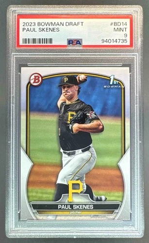 94014735 Paul Skenes 2023 Bowman Draft #BD-14 1st RC PSA 9