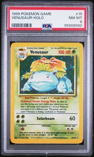 1999 Pokemon Base Set Venusaur #15 Holo PSA 8