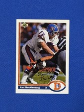 KARL MECKLENBURG SIGNED 1991 UPPER DECK #105 BRONCOS auto autograph QQ