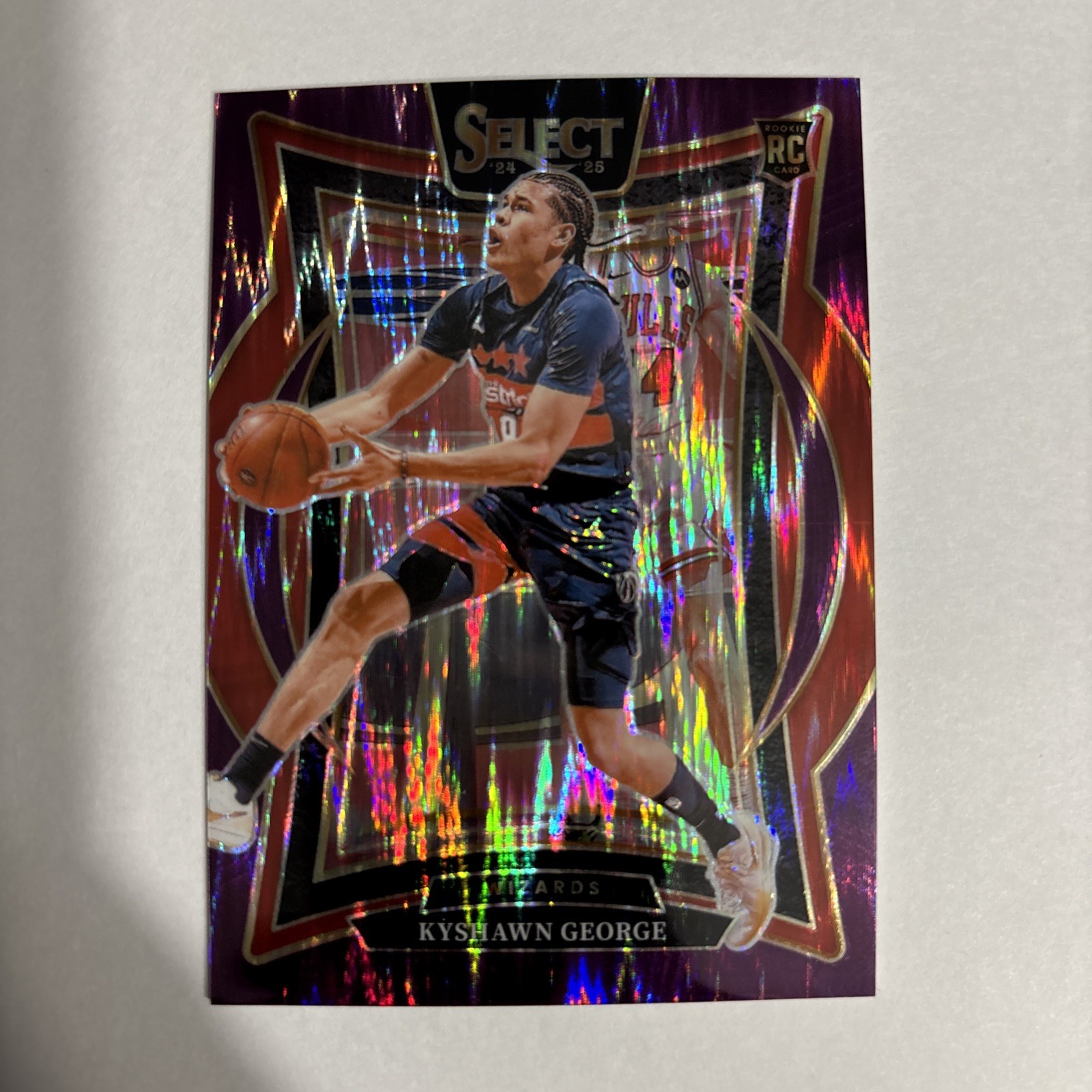 Kyshawn  George 2024-25 Select - Concourse #85 Orange Flash Prizm (RC) 69/249