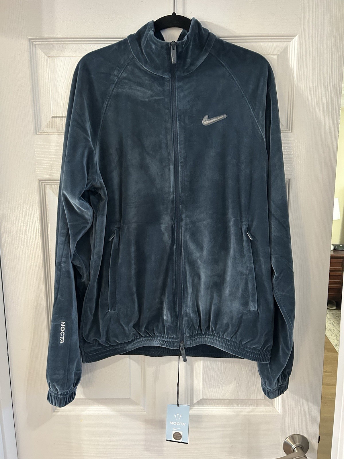 SACAI X NIKE $130 MSRP Nike x NOCTA Swarovski Velour Giacca da viaggio Navy Bone M DV3734 454