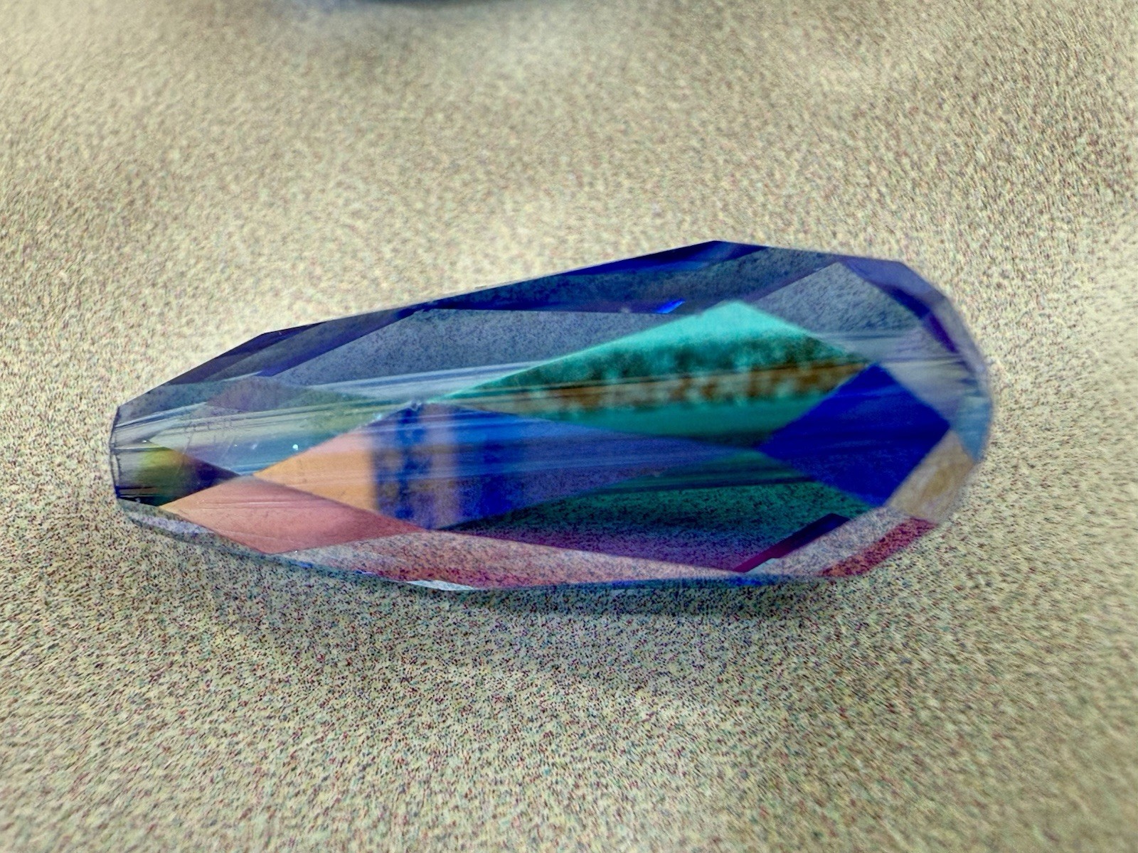 SWAROVSKI - 20x8mm Long Tear Drop Beads - Art# 5505 - Sapphire Blue AB - NOS