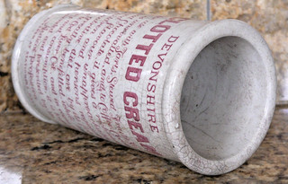 VINTAGE Pink 1900s HORNERS DEVONSHIRE CLOTTED CREAM STONEWARE Cylinder CREAM POT