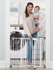 38,5-Inch Extra Wide Baby Gate Pressure Mount Pet Safety Doorway Stairs Gray