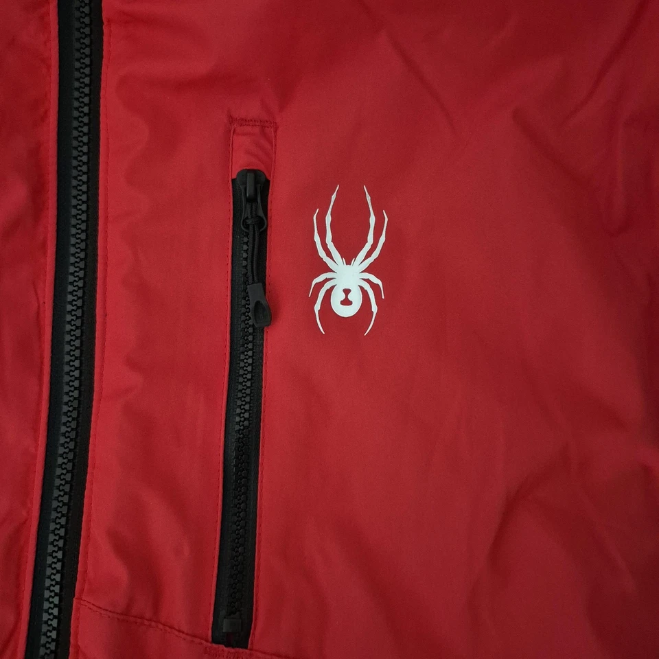 Spyder Jacket Mens XL Red Black Hooded Ski Snowboard HydroWEB ThermaWEB NEW - Image 3 of 4