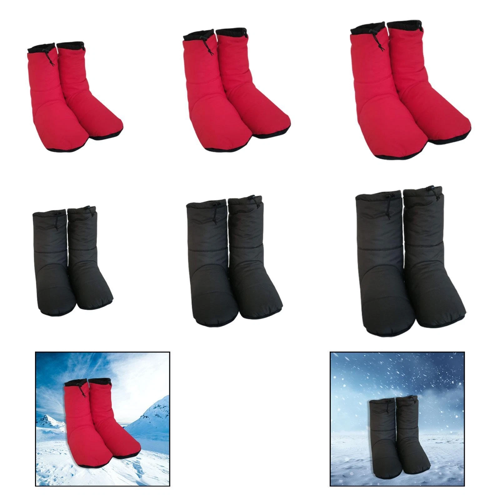 Winter Booties Portable Footwear Warm Socks for Outdoor Camping Backpacking
