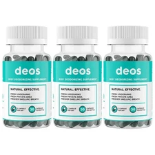 3PACK DEOS Internal Deodorant Supplement – Full Body Deodorizer - (30 Capsules)