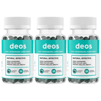 3PACK DEOS Internal   Deodorizer Deodorant Body comprehensive Vitamins - (30 Cap