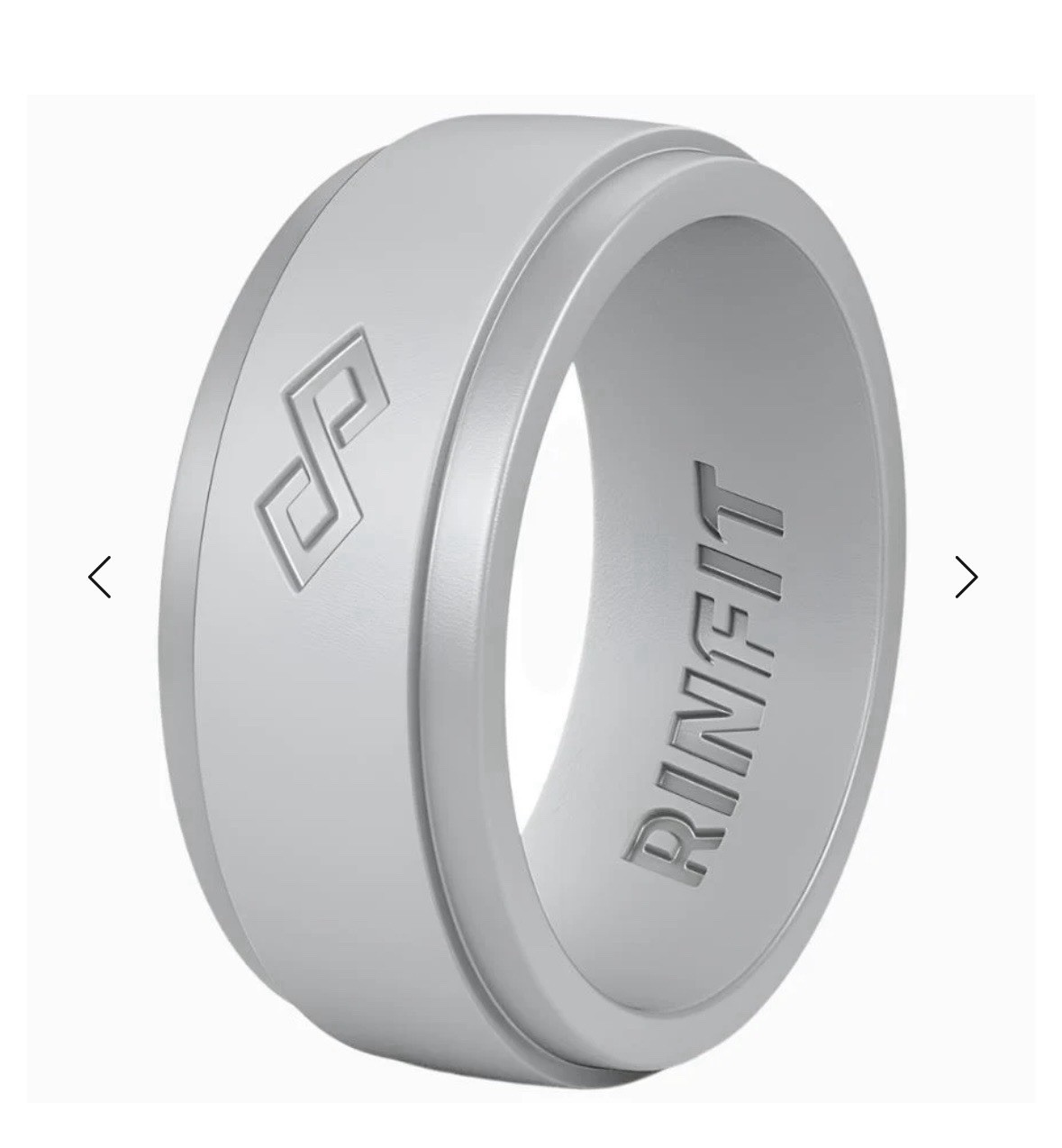 Rinfit Silicone Rings Men Size 10 - 2 Rings - 1 Black & 1 Gray