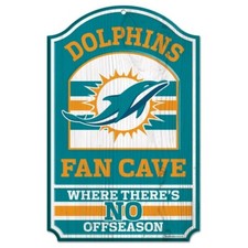 MIAMI DOLPHINS FAN CAVE WOOD SIGN 2 - NEW