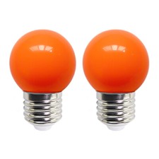 2-36 Pack E27 LED Light Bulbs Orange G45 2W Plastic Energy Saving Bulb for Party