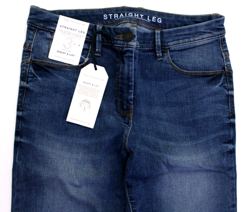 M & S Ladies Straight Leg Sculpt & Lift Denim with Stretch Jeans ~ Size 10 Long - Picture 2 of 7