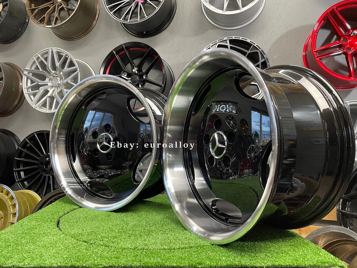 New 18 5x112 MONOBLOCK AMG deep dish black wheels for MERCEDES
