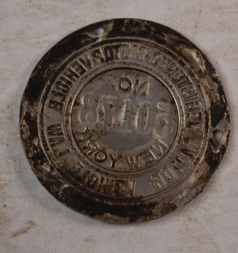 ¿Principios de 1905? Placa de matrícula registrada de Nueva York NY para vehículo de motor FOB de cuero - Imagen 5 de 5