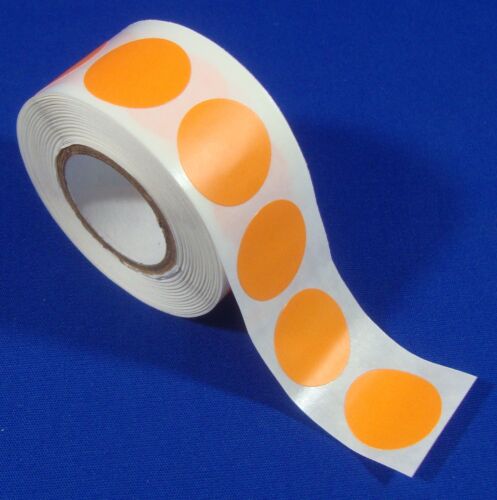 1000 Orange Self-Adhesive Price Labels 3/4" Stickers/ Tags Retail Store Supplies - Picture 1 of 8