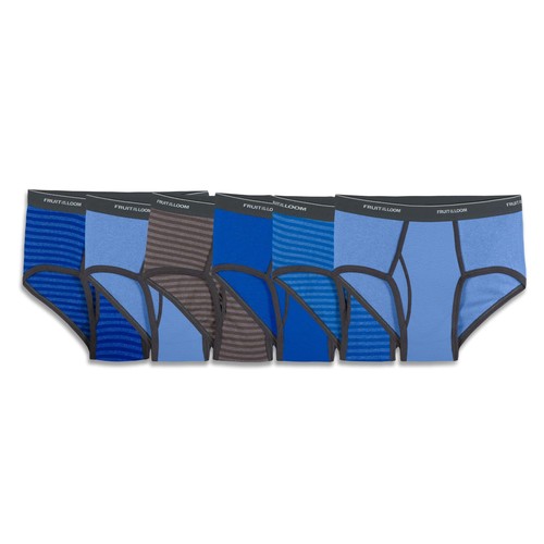 Men's Fashion Brief Assorted (Pack of 6), Solids and Stripes, Small