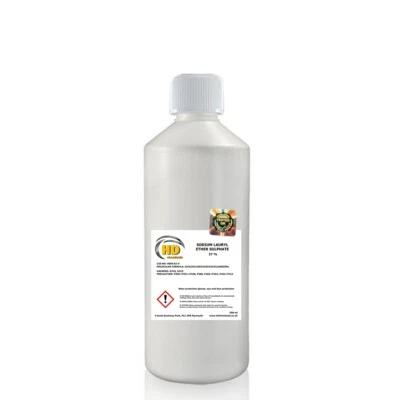 HD CHEMICALS Sodium Lauryl Ether Sulphate 27% 500ml Bottle Cleaning Personal Care FREE UK PP