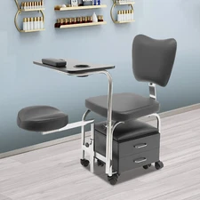 Nail Table Trolley Beauty Spa Manicure Pedicure Chair Adjustable w/ Wheel+Drawer