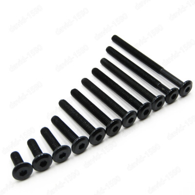 SPAX Industrial Screws & Bolts Black Steel Furniture Connector Bolts - M3 M4 M5 M6 M8 Hex Flat Head Allen Screws Assortment HEAD #3 Screw Industrial Screws & Bolts - Foto 9