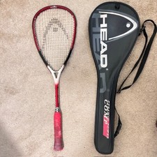 Head Squash Racket Pyramid Power Comp Red with Black Carry Bag read