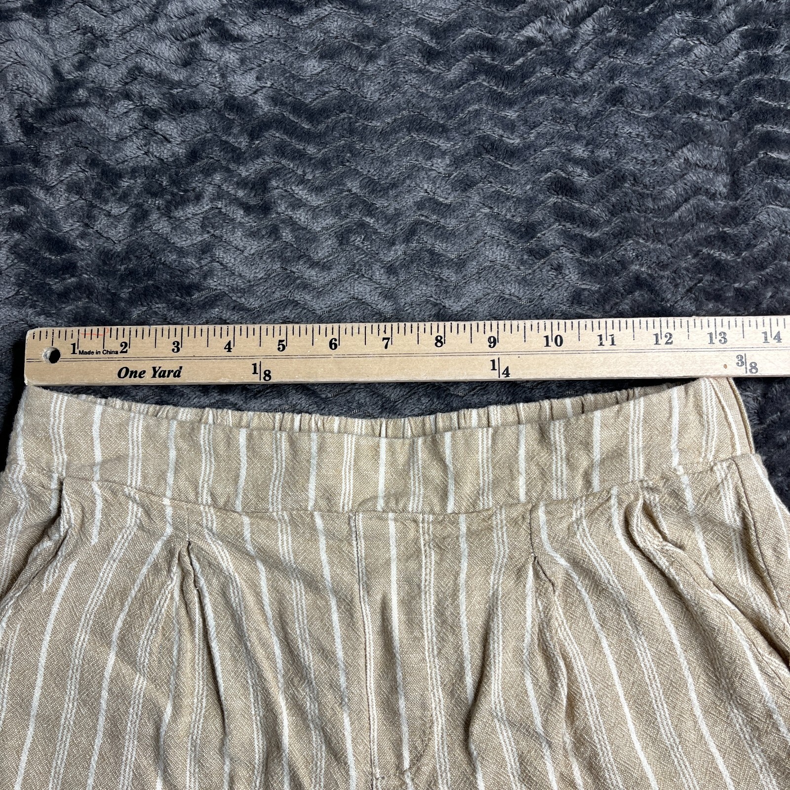 REWASH Drawstring Striped Pull On Linen Shorts Womens Size Small