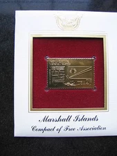 1990 Marshall Islands Gold Stamp replica FDC Golden Cover