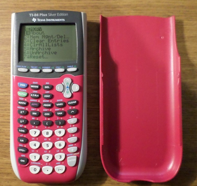 Texas Instruments TI 84 Plus Silver Edition. Graphing Calculator Red P-0412S