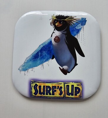 Einzelne quadratische Untersetzer Geschenk Surfen Up Pinguin Film Cartoon Untersetzer 9x9cm