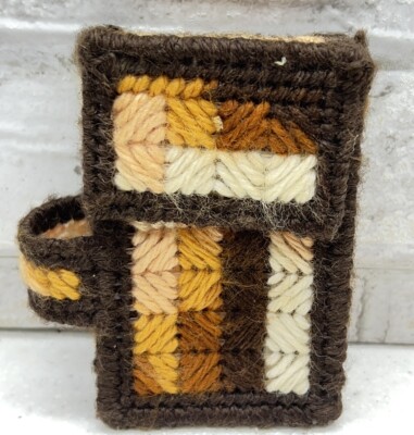 crochet cigarette box Vintage 1970s Crochet Cigarette Case Pouch One of a kind Granny Core