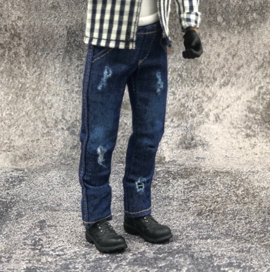 1/12 Scale Ripped & Distressed Jeans Slim Model for 6 1/12 Scale Ripped & Distressed Jeans Slim Model for 6
