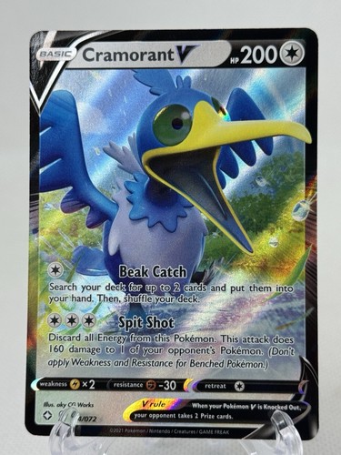 Juego de cartas coleccionables Pokémon Cramorant V Shining Fates 054/072 Holo ultra raro - Imagen 2 de 3