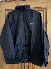 Bnwt Ladies Large Black Avon Lightweight, Hooded Shower Jacket.