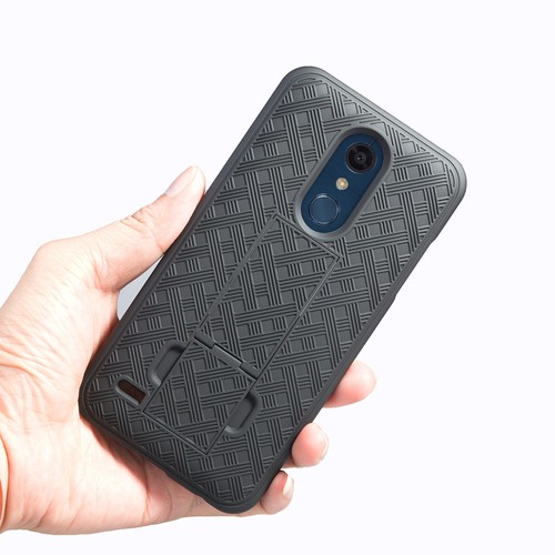 For LG K10 2018, K30, MS425, X410 Slim Shell Holster Combo Case with Belt Clip - Picture 4 of 8
